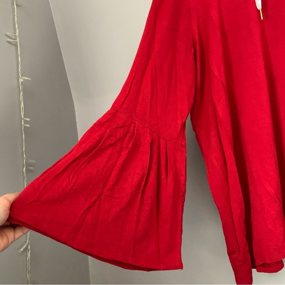 Love & Legend Red Hooded Tunic with Bell Sleeves Size 3X Alt - Picture 8 of 8
